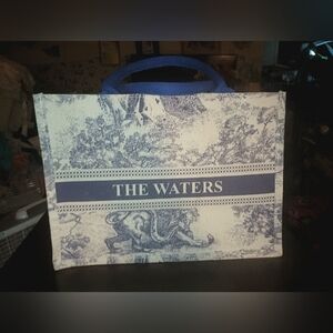 The Waters Blue and White Tole Tote Bag